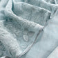 Kalasheel Luxe Powder Blue Handloom Mulmul Suit With Floral French Embroidery
