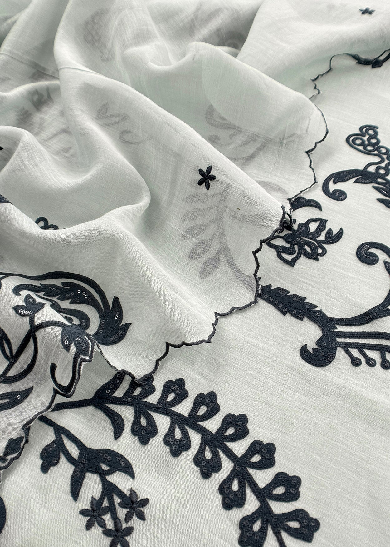 mulmul unstitched suit with dupatta

