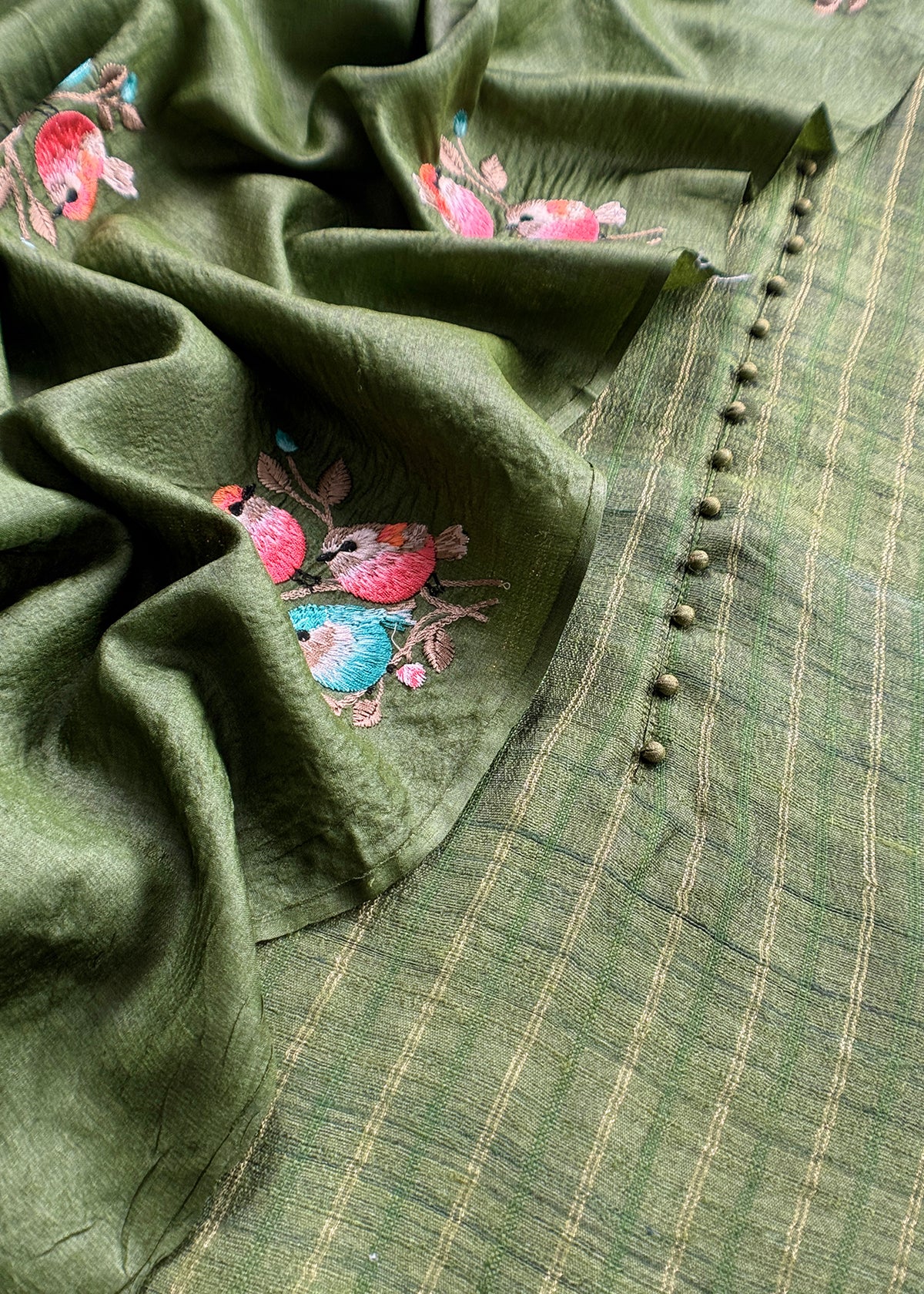 Pure handloom desi tussar suit with dupatta