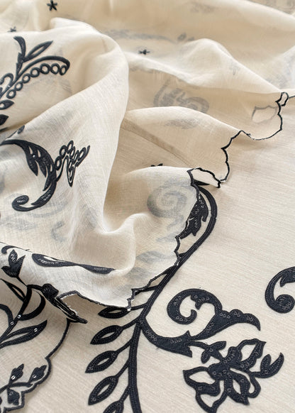 mulmul unstitched suit with dupatta

