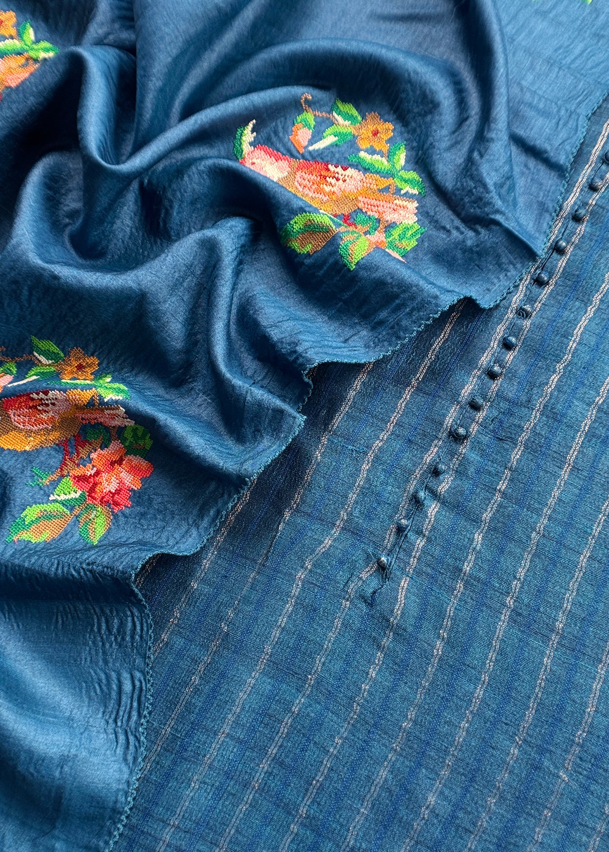Pure handloom desi tussar suit with dupatta