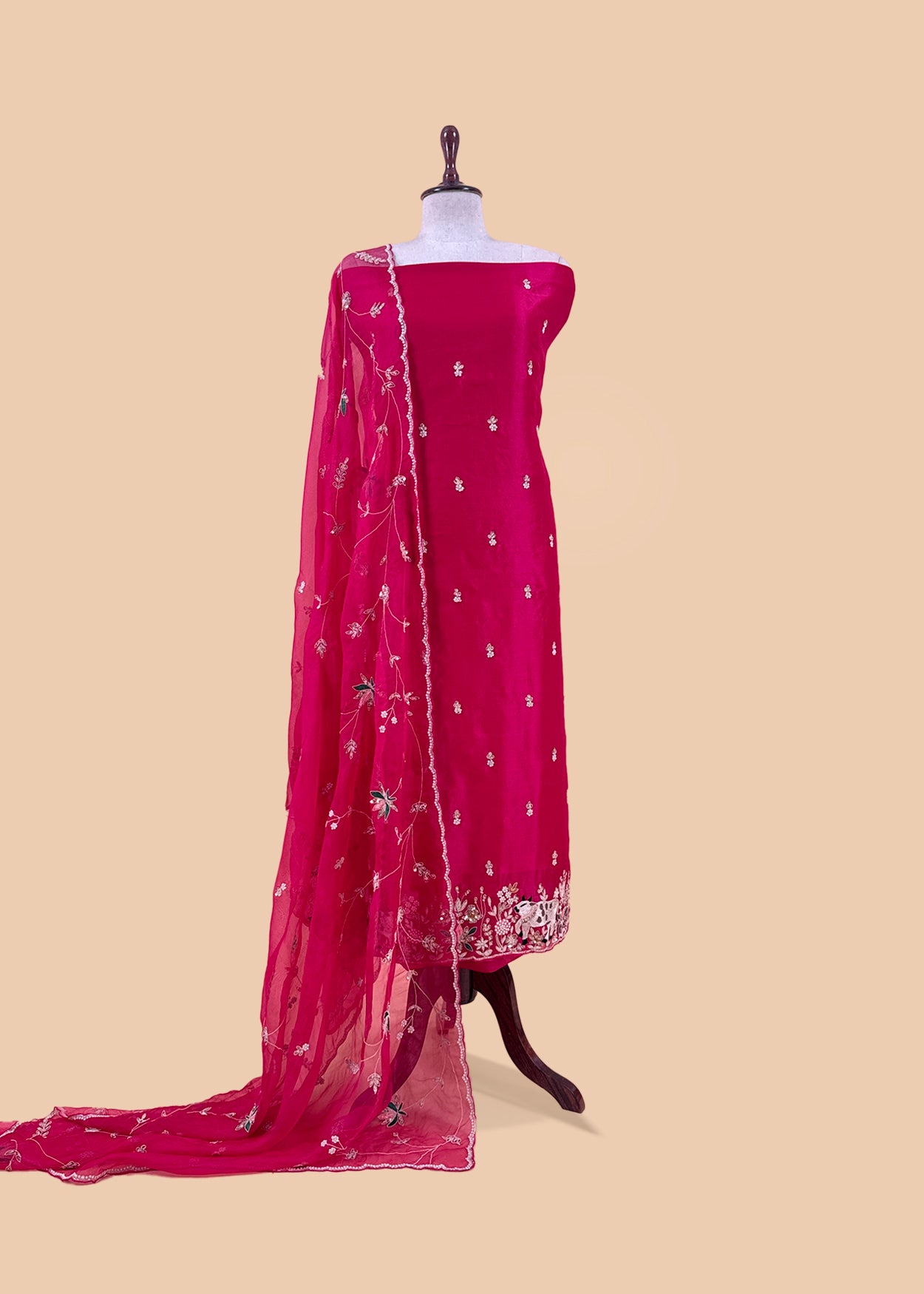 Shop designer kora silk suit for party and wedding celebration

