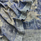 Mettalic Blue Digital Print Tissue Silk Suit