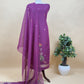 Black Linen Chanderi Suit Fabric With Phoolo Ki Jamdani Weaving