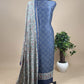 Blue Bandhani Suit In Maheshwari With Madhubani Dupatta