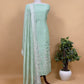 Mint Green Chidiya Embroidered Unstitched Suit In Pure Organza