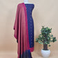 Blue Winters Woolen Pashmina Suit Fabric With Zari Weaving