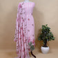 Flamingo Pink Or Baby Pink Pure Linen Suit Fabric With Kantha embroidery