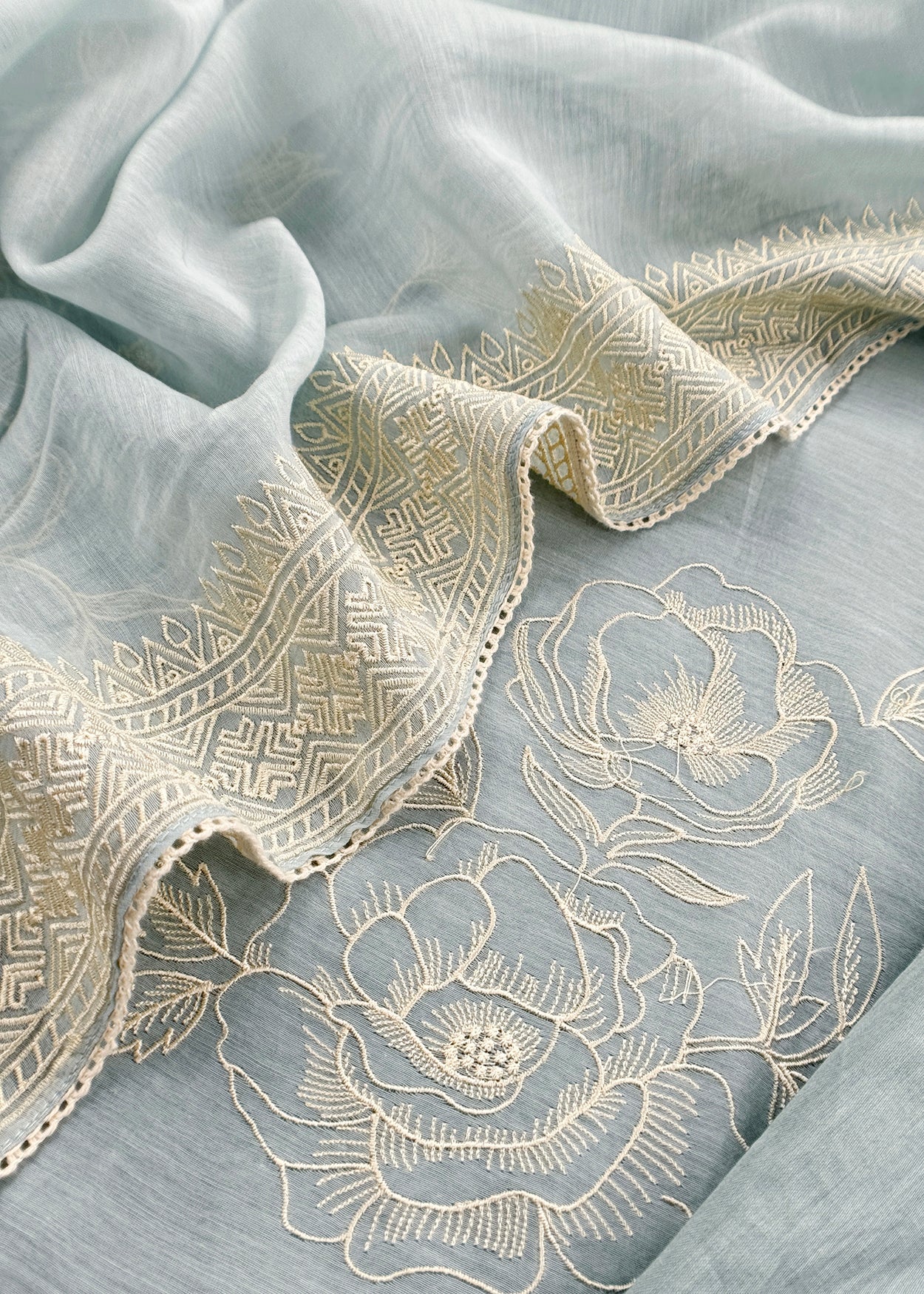 Pure mul unstitched suit fabric with dupatta

