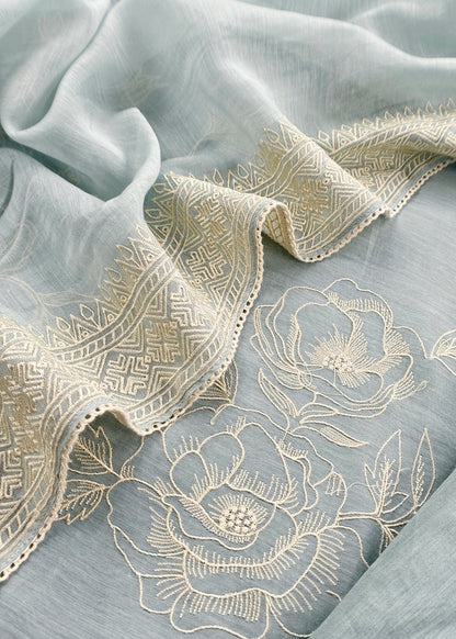 Pure mul unstitched suit fabric with dupatta

