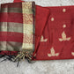 Red Banarasi Chanderi Suit With Dupatta