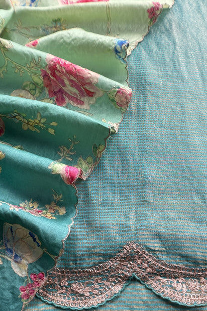 Summer wear suit tussar silk fabric

