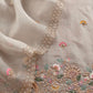Grey Kora Silk Suit Fabric With Dori And Dabka Embroidery