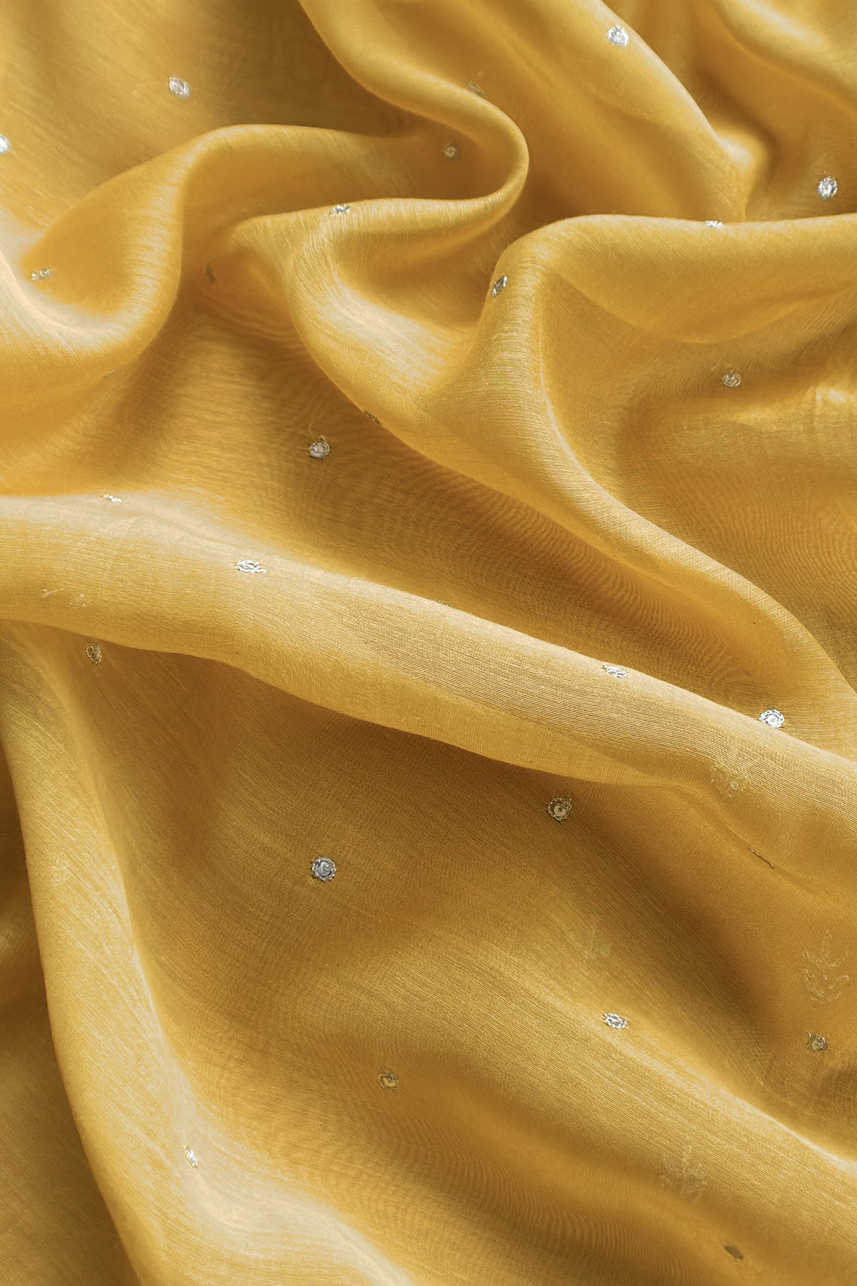 Yellow Handloom Mulmul Suit With Thread Embroidery