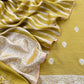 Pure silk suit fabric with gold kadwa weaving

