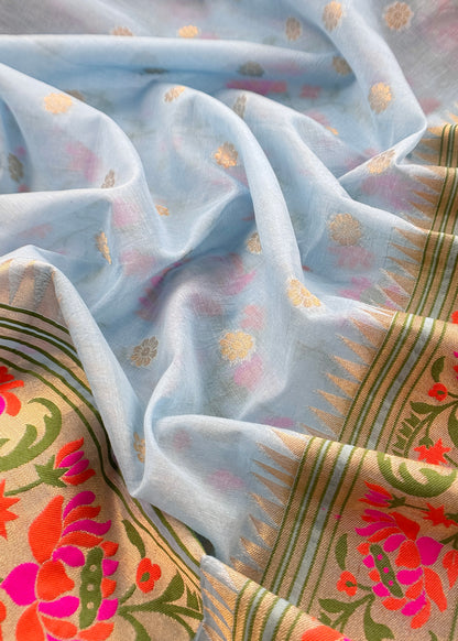 Pure banarasi suit with paithani weaving

