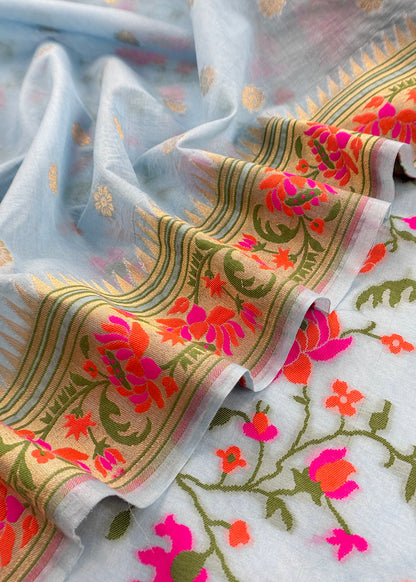 Premium quality pure banarasi cotton suit

