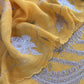 Mango Yellow Pure Silk Suit with Floral Embroidery and Handwork