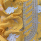 Mango Yellow Pure Silk Suit with Floral Embroidery and Handwork