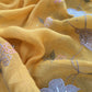 Mango Yellow Pure Silk Suit with Floral Embroidery and Handwork
