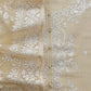 Off White Handloom Mulmul Kurta And kora Silk Dupatta With Ivory Resham Embroidery