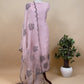 Kalasheel Luxe Designer Handloom Organza Suit With Black Roses Embroidery