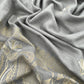 English Grey Pure Merino Wool With Flamingo Gold Silver Aari Embroidery