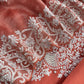 Rust orange handloom Silk Kurta and Tissue Silk Dupatta With Handwork