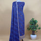 Rangreza Bandhej Blue Handloom Gajji Silk Suit With Weaving And Gota Patti Handwork