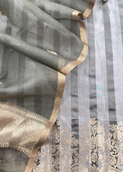 Gary Zari Woven Handloom Silk Suit Fabric