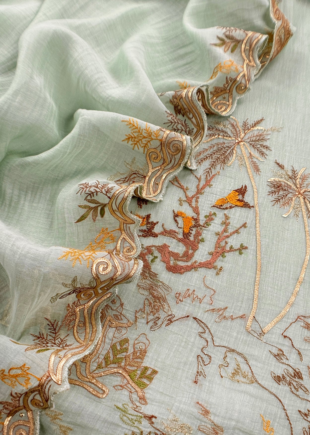 mulmul unstitched suit with dupatta

