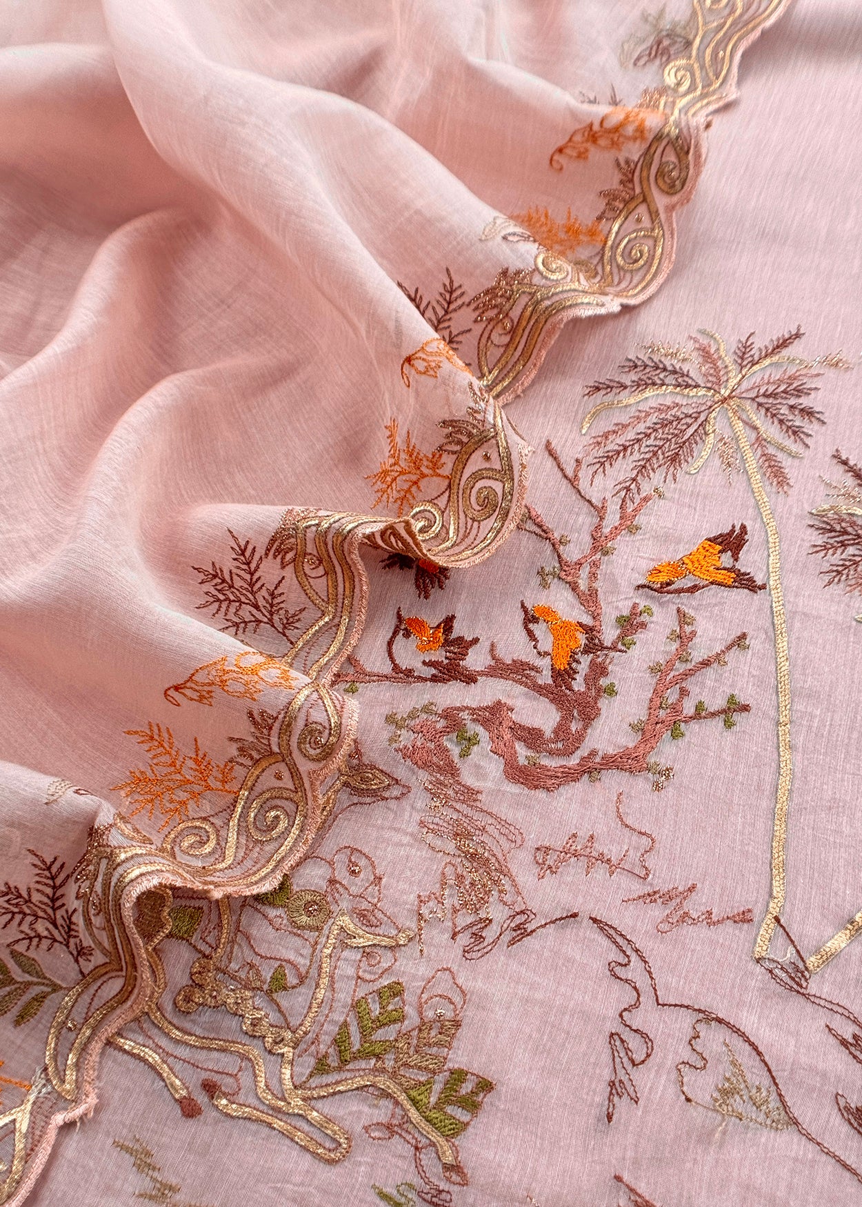 mulmul unstitched suit with dupatta

