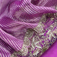Purple Handloom Silk Suit With Zardosi Handwork