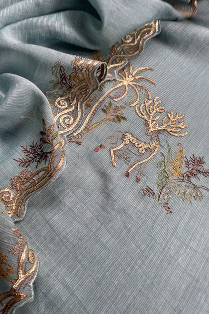 Premium quality mulmul unstitched suit with dupatta

