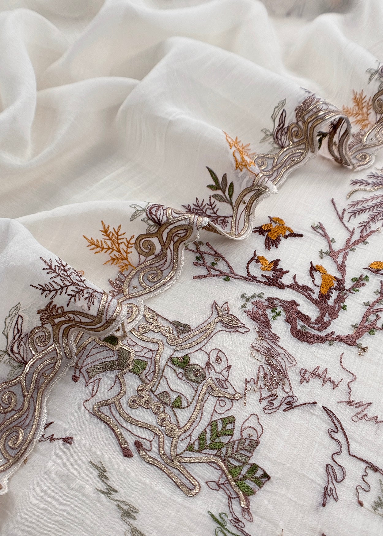 mulmul unstitched suit with dupatta

