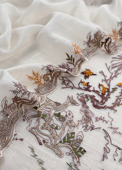 mulmul unstitched suit with dupatta

