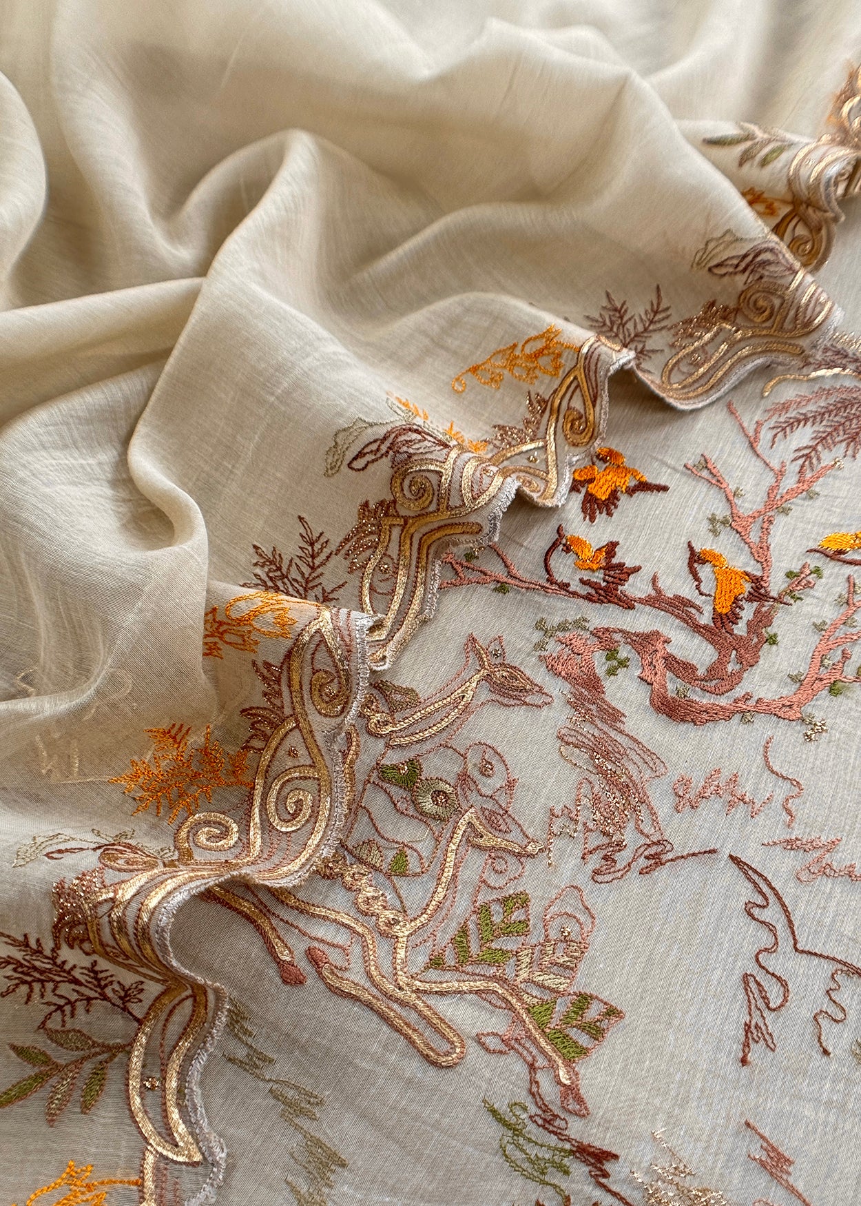 mulmul unstitched suit with dupatta

