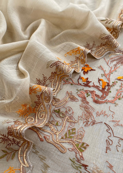 mulmul unstitched suit with dupatta

