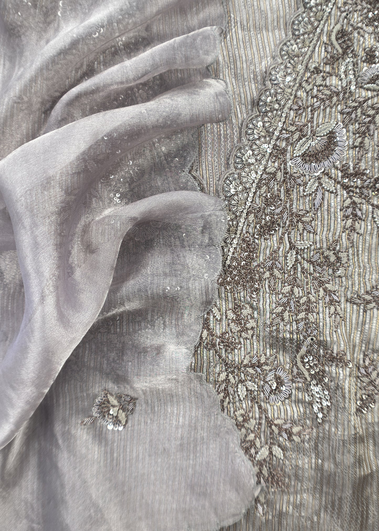 Bridesmaid Edit Brocade Varanasi Tissue Silk Suit Fabric With Handwork