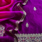 Royal Purple Handloom Silk Suit With Ombre Dupatta In Dori Embroidery