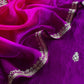 Royal Purple Handloom Silk Suit With Ombre Dupatta In Dori Embroidery