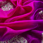 Royal Purple Handloom Silk Suit With Ombre Dupatta In Dori Embroidery
