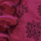 Organza silk suit with black roses embroidery

