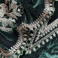 Green Pure Velvet Unstitched Suit In Dori Embroidery