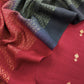 Red Winters Woolen Pashmina Suit Fabric With Zari Weaving