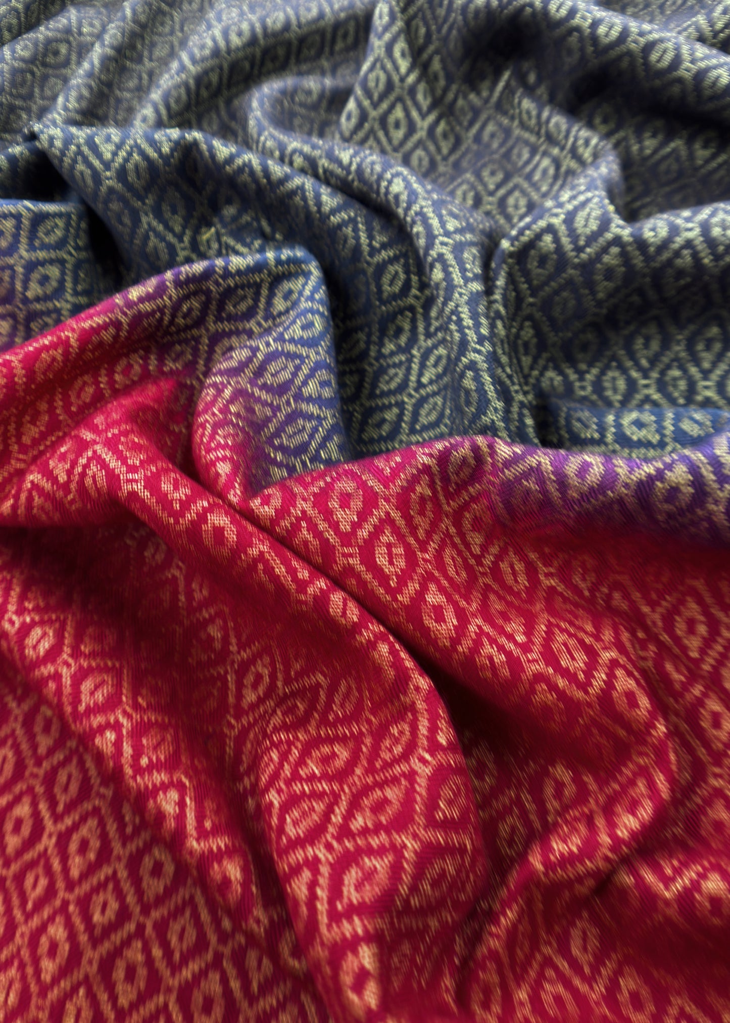 Red Winters Woolen Pashmina Suit Fabric With Zari Weaving