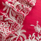 Red Handloom Mulmul Suit With Garden French Embroidery