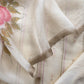 Shell White Pure Organza Embroidered Kurta With Hand painted Dupatta