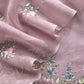 Pink Embroidered Organza Silk Suit With Dupatta