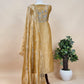 Mustard Handloom Tissue Silk Suit Fabric With Shikagarh Handwork